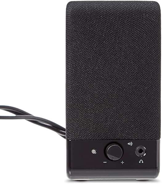 Amazon Basics USB-Powered Computer Speakers with Volume Control for Desktop or Laptop PC, Compact Size, Headphone Jack, Portable, Plug-N-Play, Black - Image 5