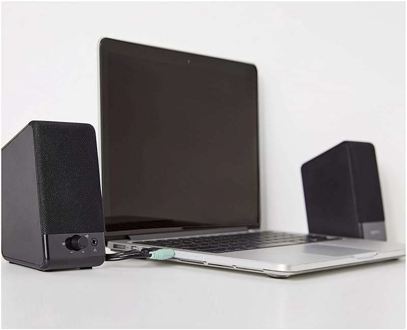 Amazon Basics USB-Powered Computer Speakers with Volume Control for Desktop or Laptop PC, Compact Size, Headphone Jack, Portable, Plug-N-Play, Black - Image 8