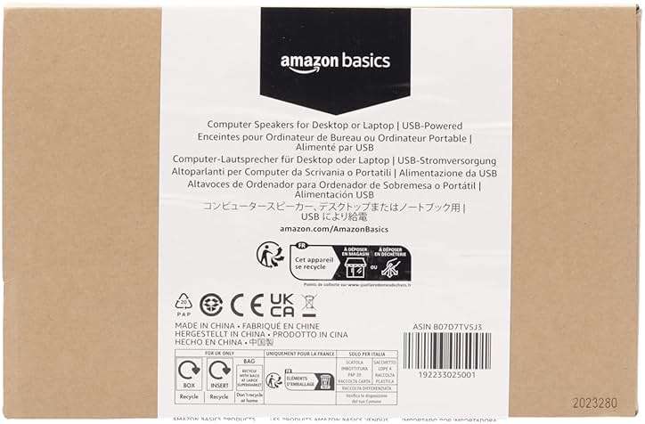 Amazon Basics USB-Powered Computer Speakers with Volume Control for Desktop or Laptop PC, Compact Size, Headphone Jack, Portable, Plug-N-Play, Black - Image 9
