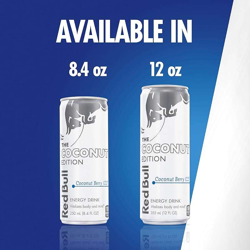 Red Bull Coconut Edition Energy Drink, Coconut Berry, with 114mg Caffeine plus Taurine & B Vitamins, 12 Fl Oz, Pack of 24 Cans - Image 8