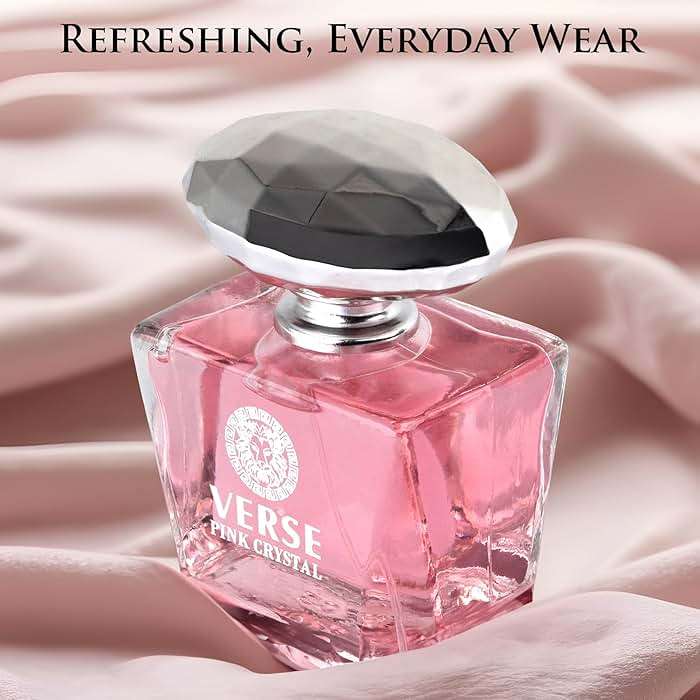 Verse Pink Crystal Eau De Parfum for Woman - Top Notes of Pomegranate, Yuzu & Iced Accord - Base Notes of Peony, Lotus, Magnolia, Amber, Musk & Mahogany - Floral & Fruity Scent - Elegant 100ml Bottle - Image 4