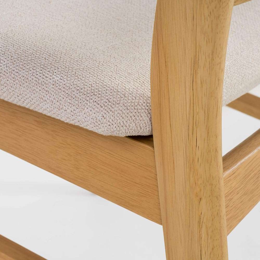 Christopher Knight Home Idalia Dining Chairs, 2-Pcs Set, Light Beige / Oak Finish - Image 7