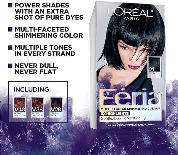 L'Oreal Paris Feria Multi-Faceted Shimmering Permanent Hair Color, V38 Violet Noir, Hair Dye Kit, Pack of 2 - Image 2
