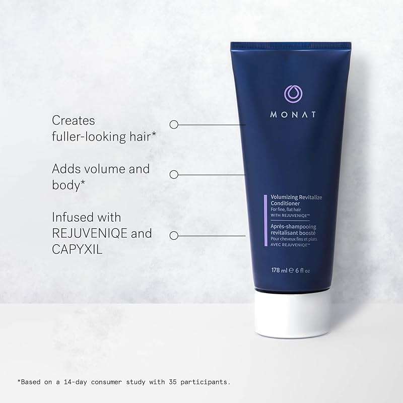 MONAT Volumizing Shampoo & Conditioner Set Infused with REJUVENIQE – Lightweight Care for Fine, Flat Hair – Enhances Volume, Adds Softness and Shine – Net Wt. 237 ml (8 fl. oz.) & 177 ml (6 fl. oz.) - Image 3