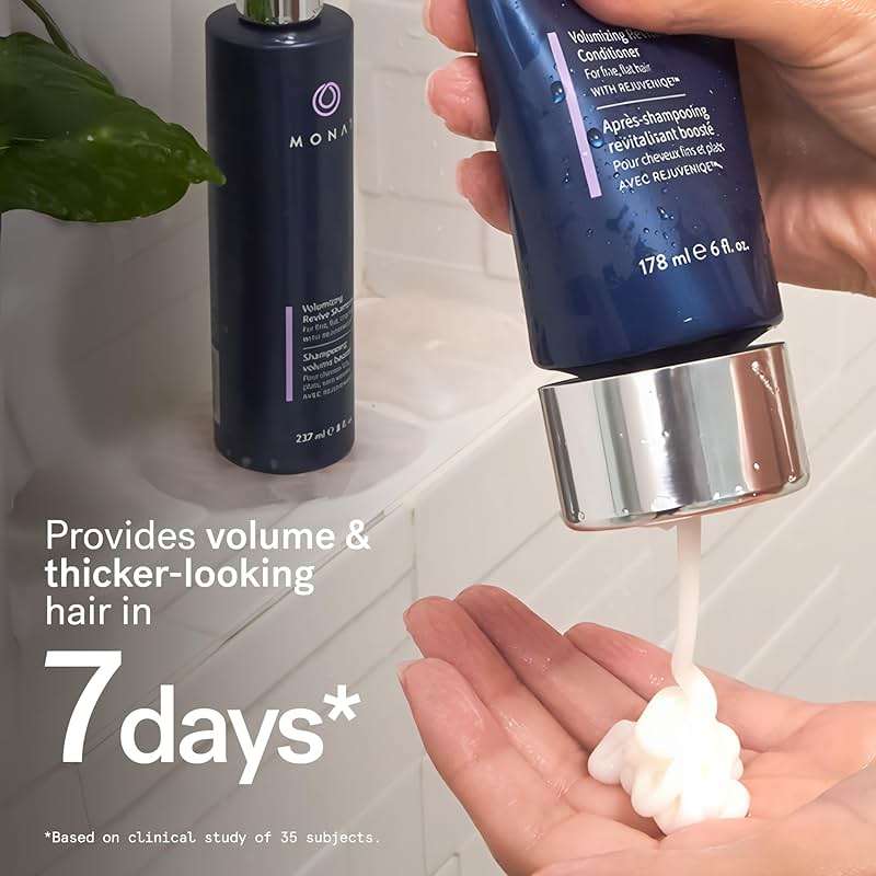 MONAT Volumizing Shampoo & Conditioner Set Infused with REJUVENIQE – Lightweight Care for Fine, Flat Hair – Enhances Volume, Adds Softness and Shine – Net Wt. 237 ml (8 fl. oz.) & 177 ml (6 fl. oz.) - Image 4