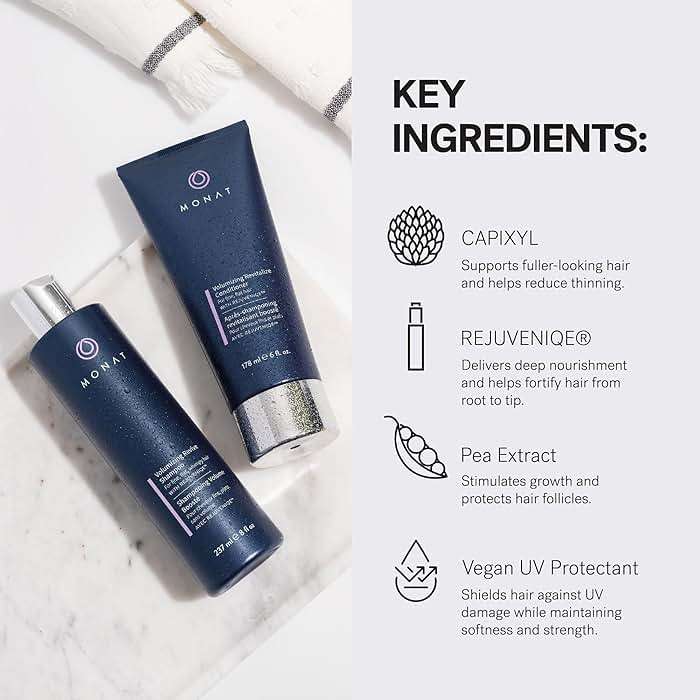 MONAT Volumizing Shampoo & Conditioner Set Infused with REJUVENIQE – Lightweight Care for Fine, Flat Hair – Enhances Volume, Adds Softness and Shine – Net Wt. 237 ml (8 fl. oz.) & 177 ml (6 fl. oz.) - Image 6