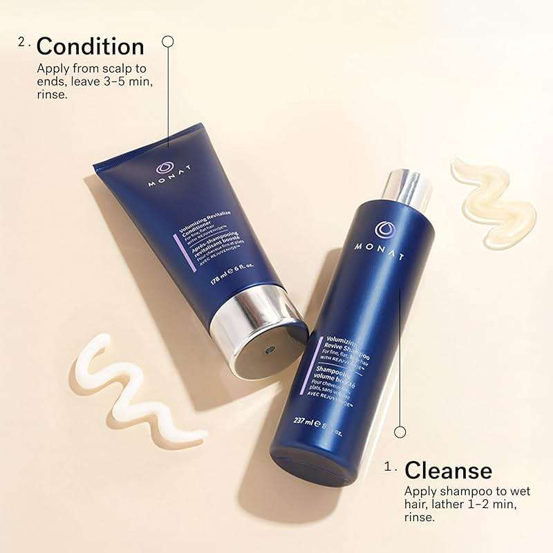 MONAT Volumizing Shampoo & Conditioner Set Infused with REJUVENIQE – Lightweight Care for Fine, Flat Hair – Enhances Volume, Adds Softness and Shine – Net Wt. 237 ml (8 fl. oz.) & 177 ml (6 fl. oz.) - Image 7