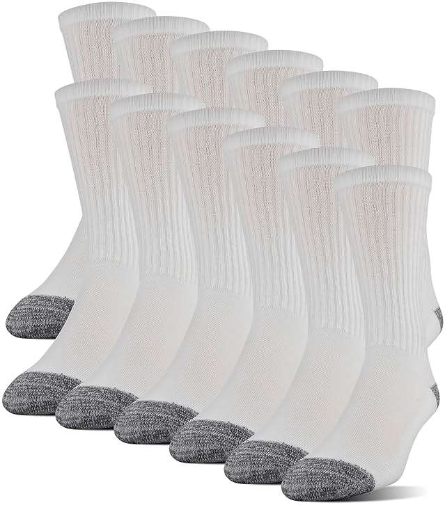 Gildan Men's Polyester Half Cushion Crew Socks, 12-pairs - Image 1