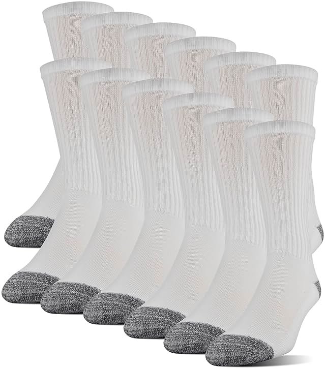 Gildan Men's Polyester Half Cushion Crew Socks, 12-pairs - Product Image