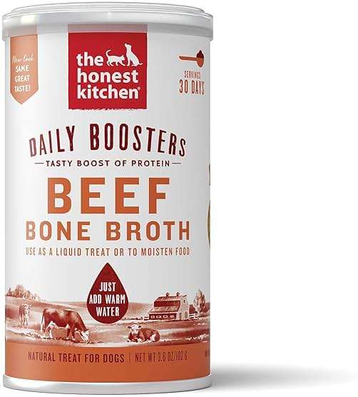 The Honest Kitchen Human Grade Daily Boosts Instant Beef Bone Broth with Turmeric for Dogs 3.6 Ounces - Image 1