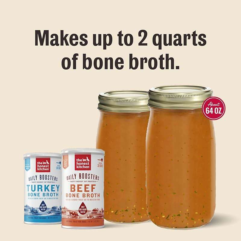 The Honest Kitchen Human Grade Daily Boosts Instant Beef Bone Broth with Turmeric for Dogs 3.6 Ounces - Image 4