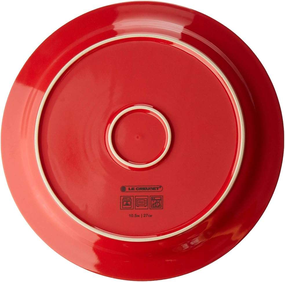 Le Creuset Stoneware Set of 4 Dinner Plates, 10.5" each, Cerise - Image 4