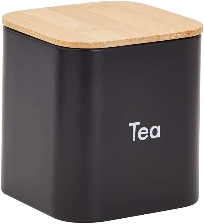 Juvale Coffee Tea Sugar Container Set - Black Iron Square, 3 Pack, 48 oz Each - Coffee Bean Storage & Sugar Storage - Countertop Kitchen Canisters with Tight Seal Lids - Image 8