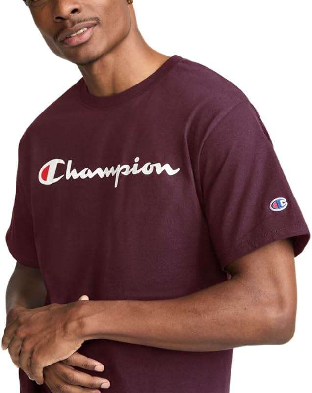 Champion Men's Classic Script Graphic Short Sleeve T-Shirt, Standard Fit, Tonal Logo, Available in Regular and Big & Tall - Image 3