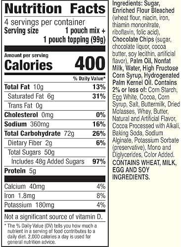 Betty Crocker Mug Treats Soft-Baked Chocolate Chip Cookie Mix with Fudge Topping, 4 Servings (Pack of 6) - Image 2