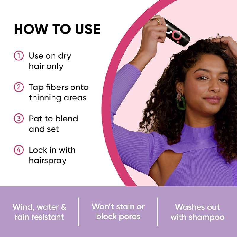 GBG Hair Fibers for Thinning Hair & Bald Spots (Dark Brown) - 25g Bottle - Conceals Hair Loss - Instant Cover Up & Volume in 30 Seconds, Hair Powder for Women & Men - Cruelty Free - Image 4