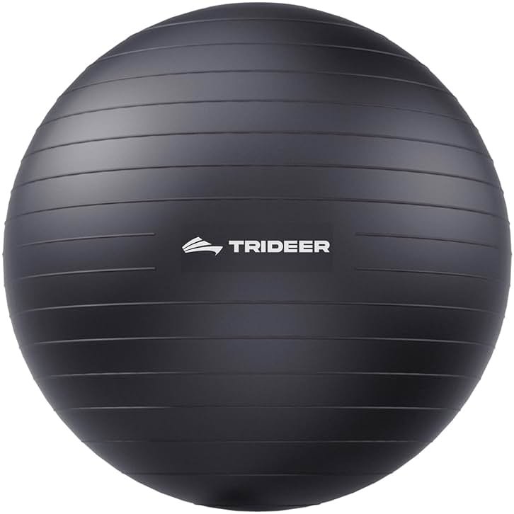Trideer Yoga Ball for Exercise, Daily Stretching, Pilates, Core & Balance Training, Stability Ball for Pregnancy & Birthing Prep, Physical Therapy, Office Chair for Active Sitting, Quick Pump Included - Product Image