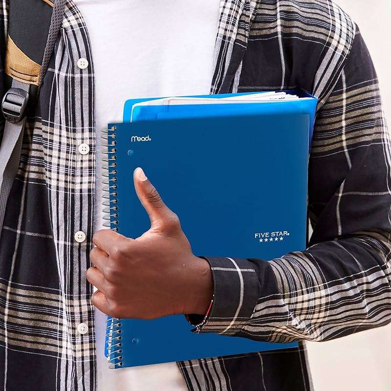 Five Star Spiral Notebook + Study App, 3 Subject, College Ruled Paper, 8-1/2" x 11", 150 Sheets, Fights Ink Bleed, Water Resistant Cover, Pacific Blue (73623) - Image 8