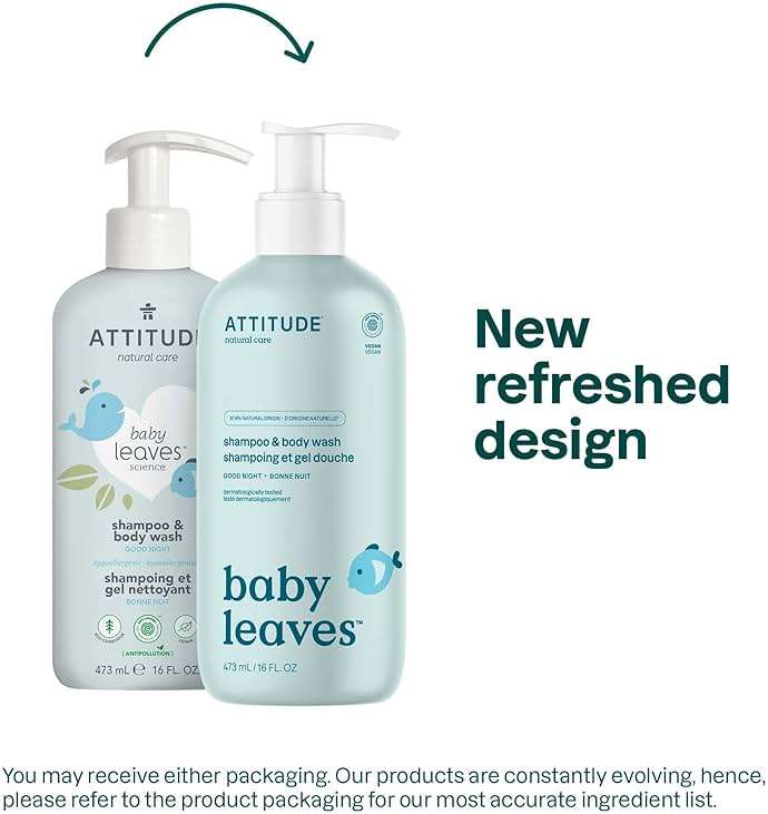 ATTITUDE 2-in-1 Shampoo and Body Wash for Baby, EWG Verified, Dermatologically Tested, Vegan, Good Night, 16 Fl Oz - Image 2