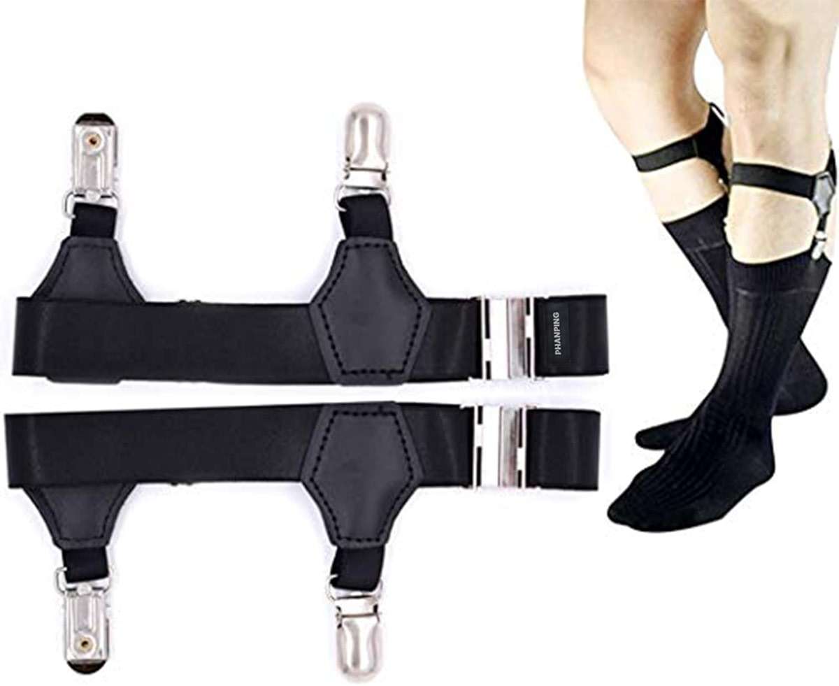 Mens Sock Garters Belt Adjustable 2-pack Sturdy Clip Suspenders - Image 2
