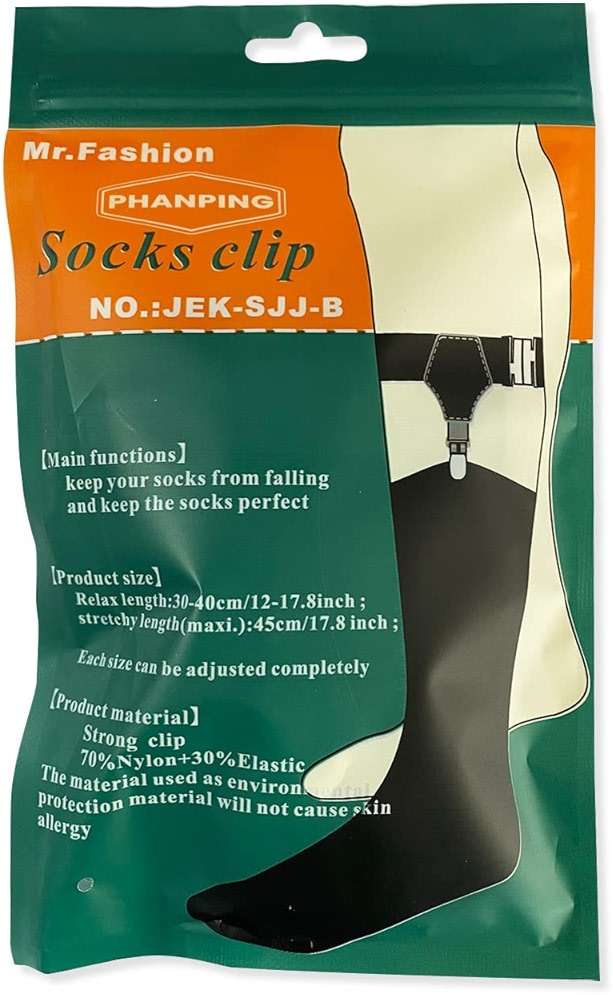 Mens Sock Garters Belt Adjustable 2-pack Sturdy Clip Suspenders - Image 6