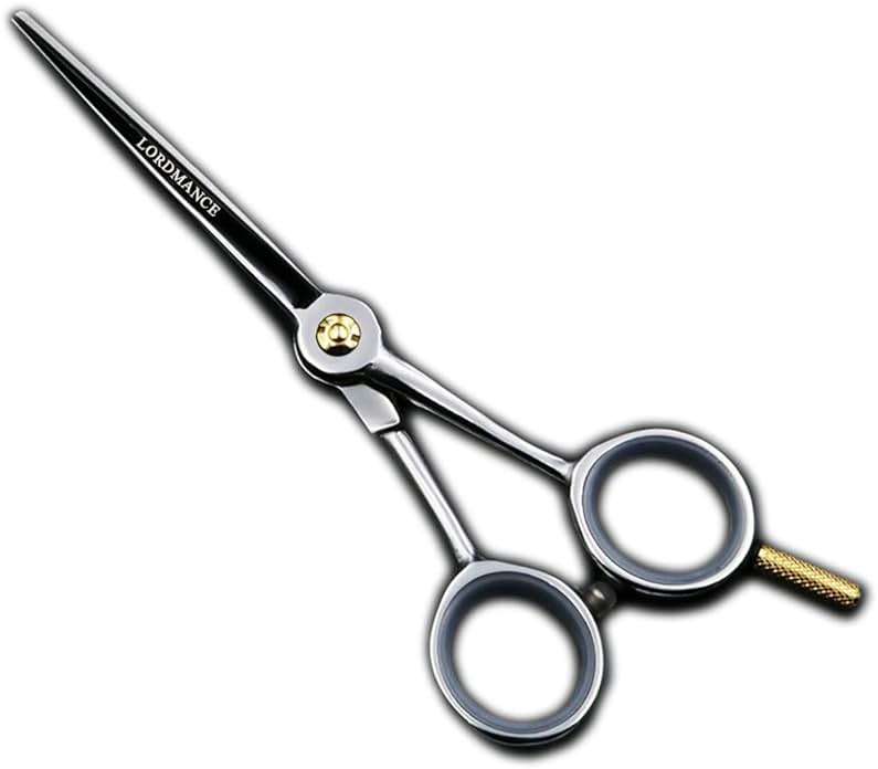 Professional Barber/Salon Razor Edge Hair Cutting Scissors/Shears (5 ½ Inch, Forged) with Fine Adjustable Tension Screw - Detachable Finger Rest - Japanese Stainless Steel-by Lordmance (Silver) - Image 1