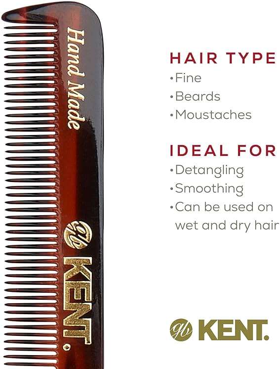 Kent Slim Jim Handmade All Fine Tooth Pocket Comb for Men, Hair Comb Straightener for Everyday Grooming Styling Hair, Mustache and Beard, Use Dry or with Balms, Saw Cut Hand Polished, Made in England - Image 6