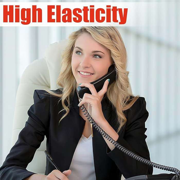 Uvital Telephone Handset Cord Detanglers, 2 Pack Landline Handset Cord Cable 10Ft Uncoiled(1.2 Ft Coiled) and 2 Pack Anti-Tangle Untangler 360 Degree Rotating Swivel Cords(Black) - Image 7