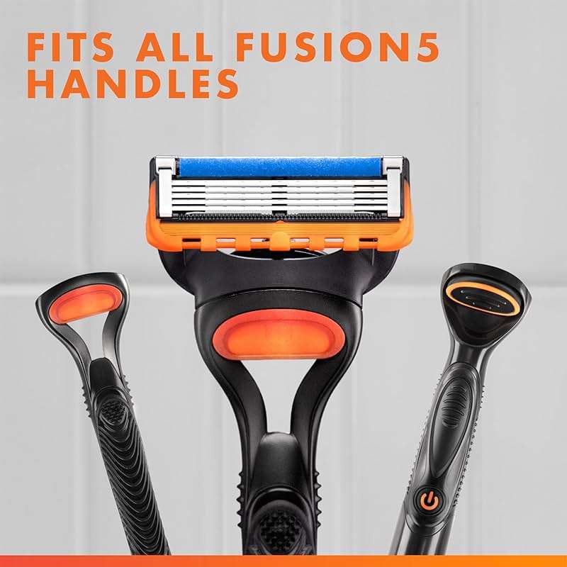 Gillette Fusion5 Razors for Men, 1 Razor, 4 Blade Refills, Lubrastrip for a More Comfortable Shave - Image 9
