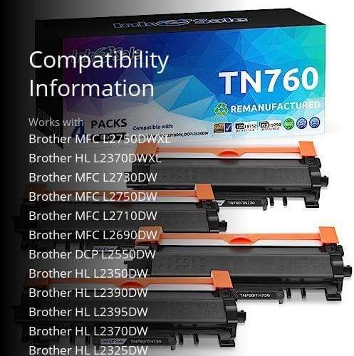 INK E-SALE 4 Packs Remanufactured TN760 Toner Cartridge Replacement for Brother TN760 TN730 TN770 for HL-L2325DW HL-L2350DW HL-L2370DW DCP-L2550DW MFC-L2690DW MFC-L2710DW MFC-L2717DW MFC-L2750DW - Image 3