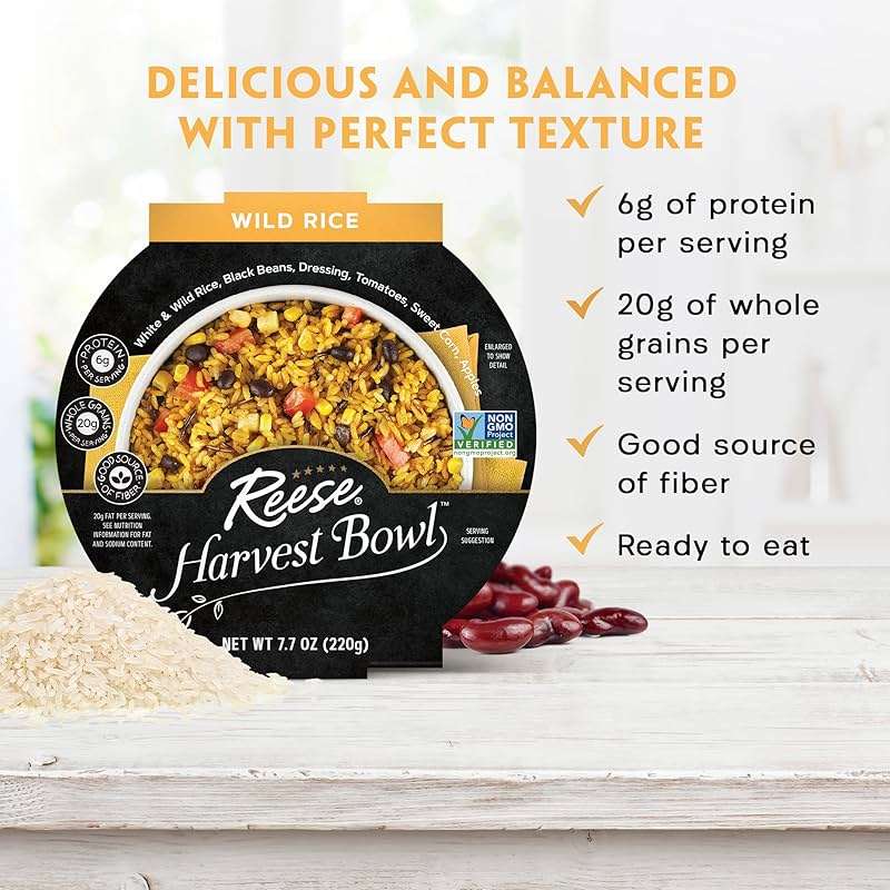 Reese Wild Rice Harvest Bowl | Black Beans, Tomatoes, Corn | High in Fiber & Protein (Pack of 8) - Image 3