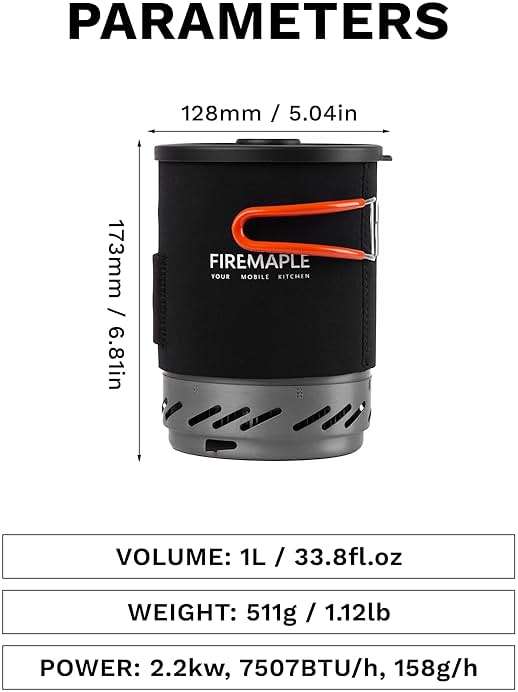 Fire-Maple "Fixed Star 1" Backpacking and Camping Stove System | Outdoor Propane Cooking Gear | Portable Pot/Jet Burner Set | Ideal for Hiking, Trekking, Fishing, Hunting Trips and Emergency Use - Image 3