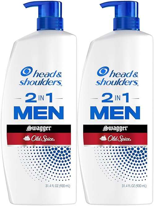 Head & Shoulders Mens Anti-Dandruff Shampoo and Conditioner with 1% Pyrithione Zinc, Old Spice Swagger Men's 2-in-1 Twin Pack, Shampoo for Men, 31.4 fl oz Each - Image 1