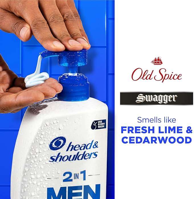 Head & Shoulders Mens Anti-Dandruff Shampoo and Conditioner with 1% Pyrithione Zinc, Old Spice Swagger Men's 2-in-1 Twin Pack, Shampoo for Men, 31.4 fl oz Each - Image 3