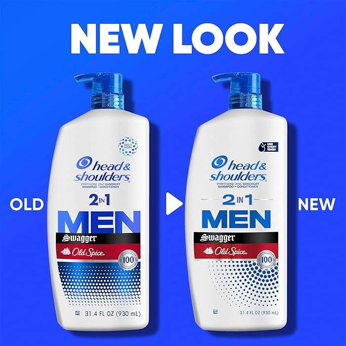 Head & Shoulders Mens Anti-Dandruff Shampoo and Conditioner with 1% Pyrithione Zinc, Old Spice Swagger Men's 2-in-1 Twin Pack, Shampoo for Men, 31.4 fl oz Each - Image 7