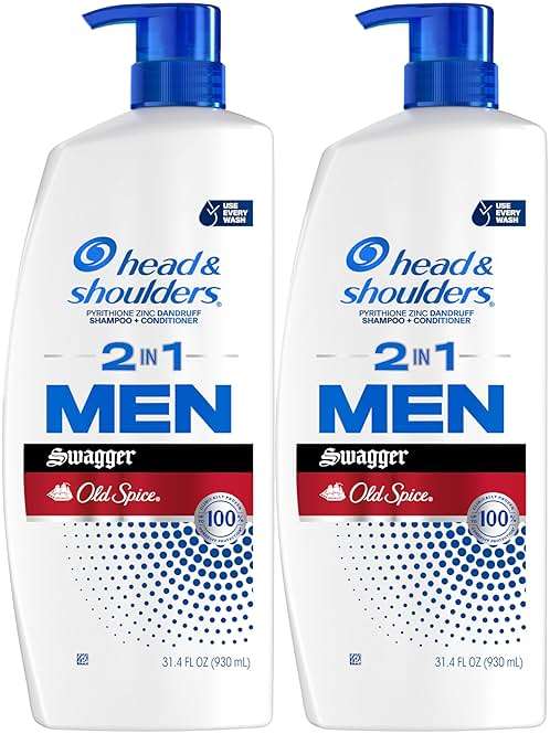Head & Shoulders Mens Anti-Dandruff Shampoo and Conditioner with 1% Pyrithione Zinc, Old Spice Swagger Men's 2-in-1 Twin Pack, Shampoo for Men, 31.4 fl oz Each - Image 8