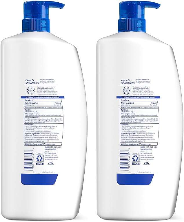 Head & Shoulders Mens Anti-Dandruff Shampoo and Conditioner with 1% Pyrithione Zinc, Old Spice Swagger Men's 2-in-1 Twin Pack, Shampoo for Men, 31.4 fl oz Each - Image 9