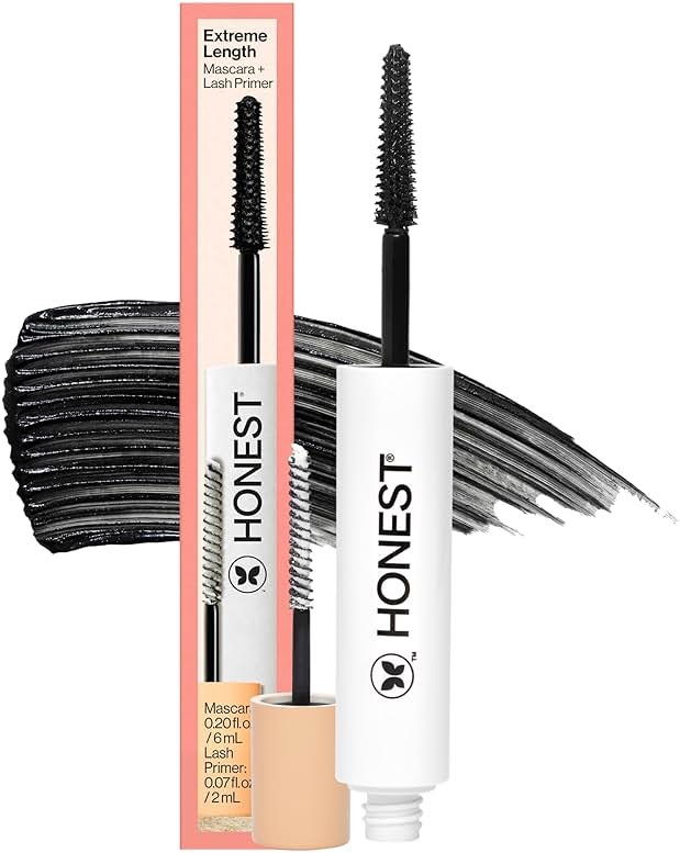 Honest Beauty 2-in-1 Extreme Length Clean Mascara + Lash Primer | Lengthening + Volumizing | Cruelty Free + Safe for Sensitive Eyes | Black, .27 fl oz - Product Image
