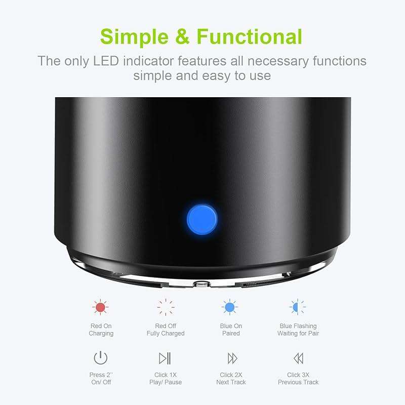EWA Travel Case Packed, A106 Pro Portable Bluetooth Speaker with Custom Bass Radiator, Brief Design, IP67 Waterproof, Perfect Mini Speaker for Shower, Room, Bike, Car (Black) - Image 5
