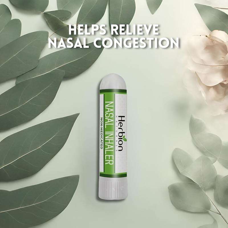 HERBION Naturals Nasal Inhaler Non-Medicated, Relieves Nasal Congestion & Blockage, Sinusitis Conditions, Menthol, Clove Oil, Eucalyptus Oil & Camphor, 0.05 Fl Oz (1.5ml) - Image 7