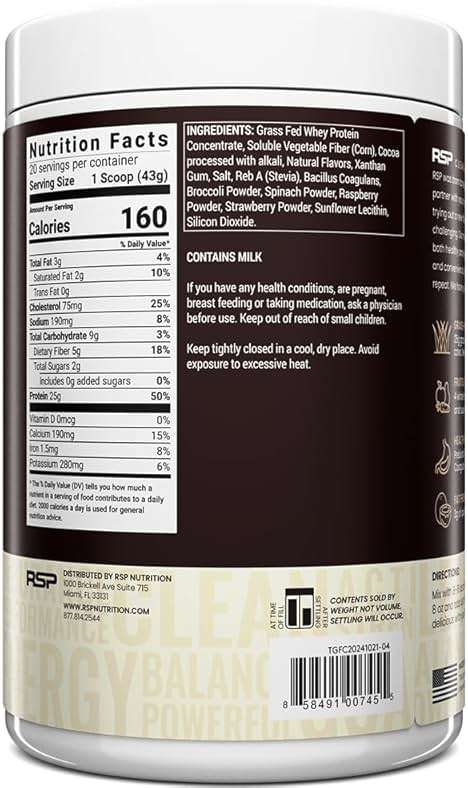 RSP Nutrition Chocolate Truefit Protein Powder, 1.9 LB - Image 6