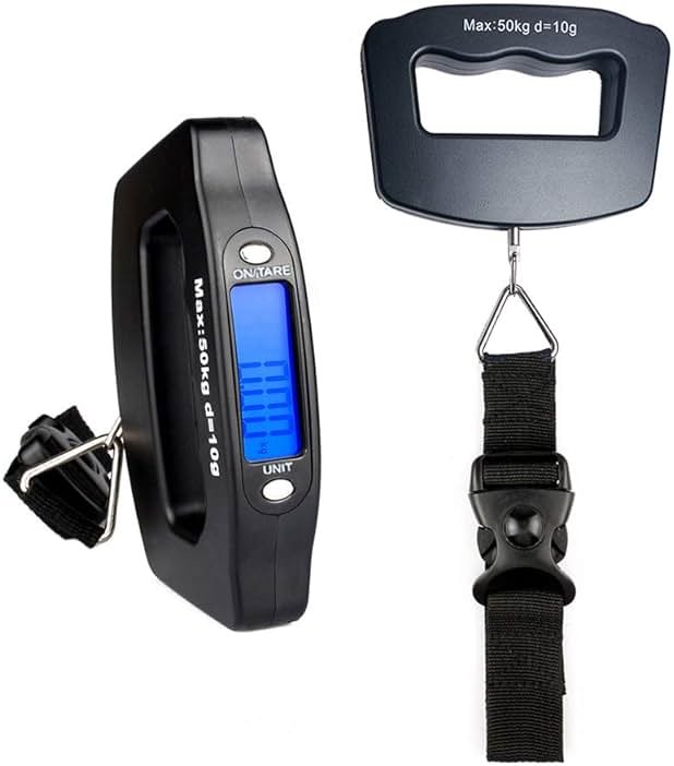 YAGSUW Handheld Digital Luggage Scale with Grip for Travel Portable Electronic Weighing Suitcase and Bag 110Lb/50kg Black - Product Image