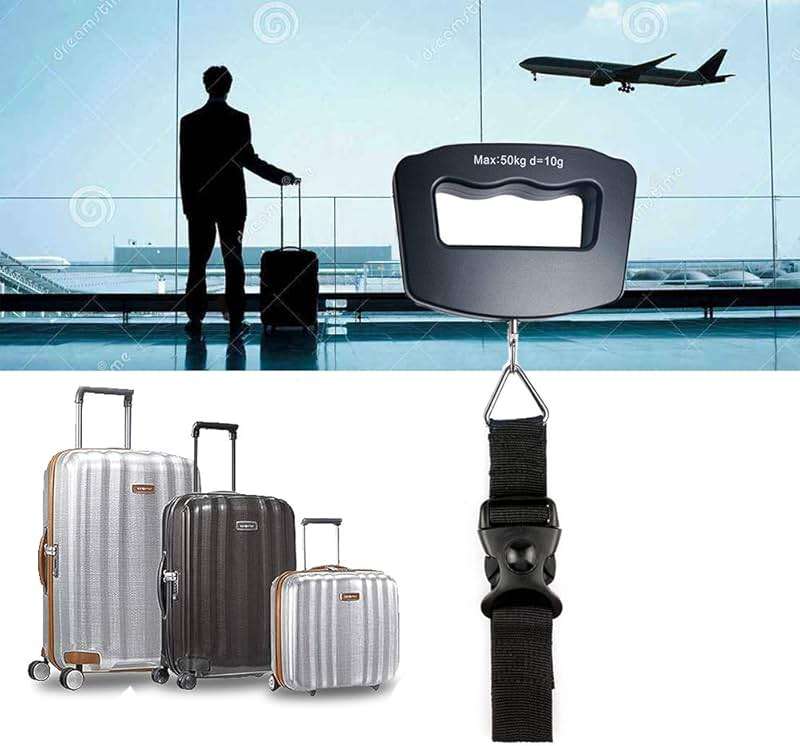 YAGSUW Handheld Digital Luggage Scale with Grip for Travel Portable Electronic Weighing Suitcase and Bag 110Lb/50kg Black - Image 2