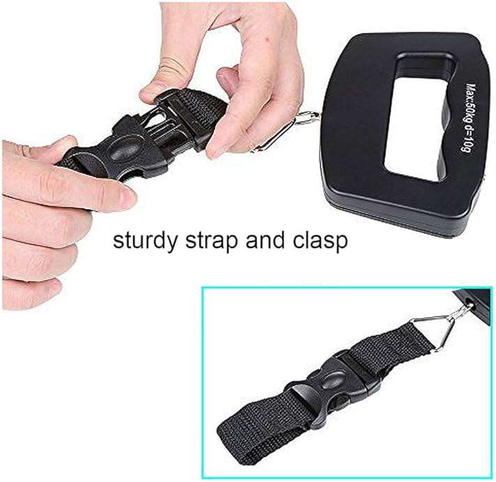 YAGSUW Handheld Digital Luggage Scale with Grip for Travel Portable Electronic Weighing Suitcase and Bag 110Lb/50kg Black - Image 4
