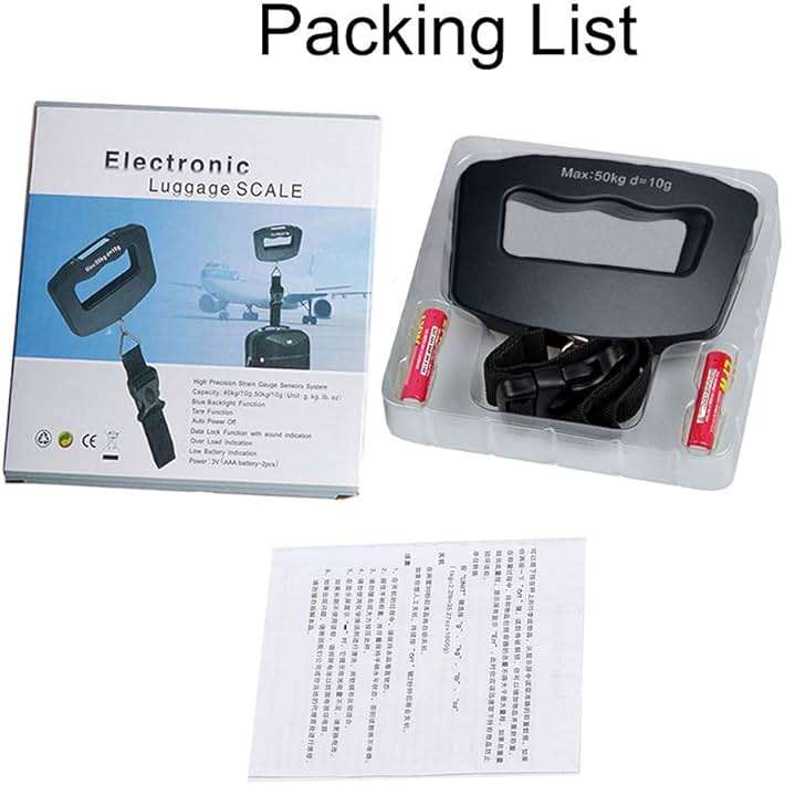 YAGSUW Handheld Digital Luggage Scale with Grip for Travel Portable Electronic Weighing Suitcase and Bag 110Lb/50kg Black - Image 7