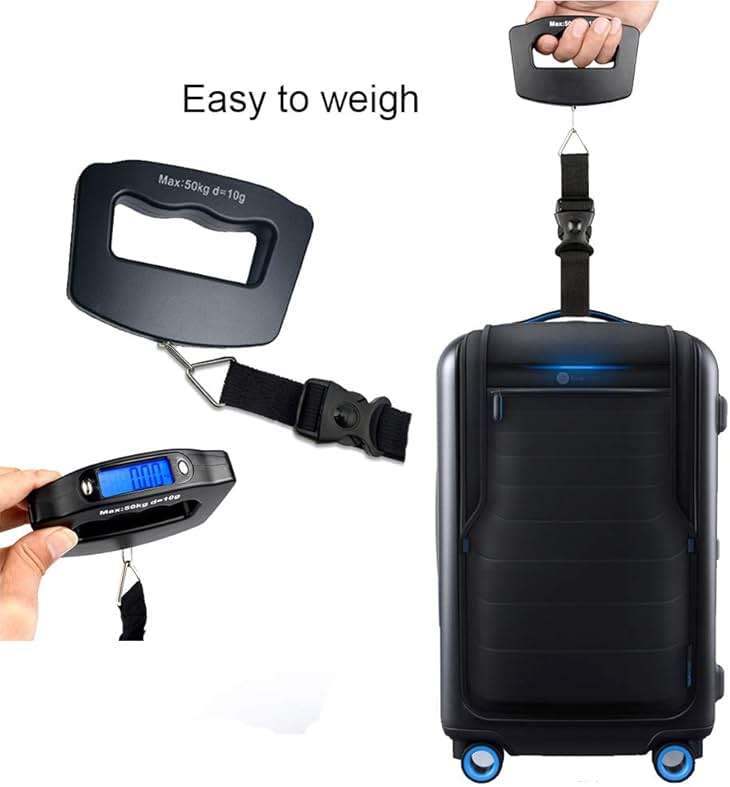 YAGSUW Handheld Digital Luggage Scale with Grip for Travel Portable Electronic Weighing Suitcase and Bag 110Lb/50kg Black - Image 8
