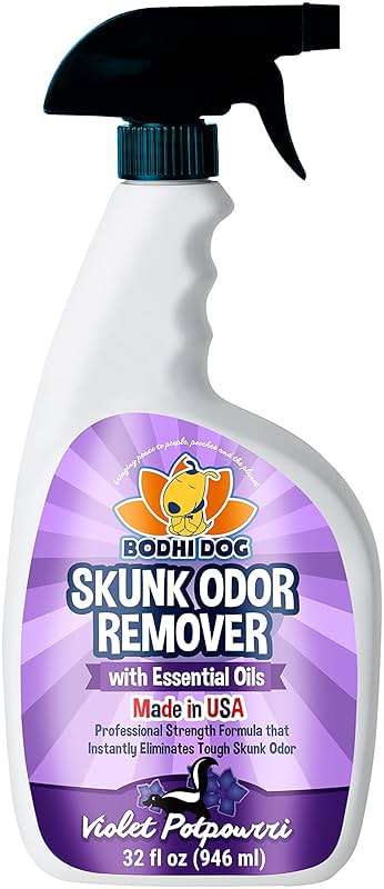 Bodhi Dog Pet Deskunk Spray Odor Eliminator- Skunk Smell Remover with Essential Oils for Dogs, Cats, Furniture, Carpet & Clothing - Safe, Non-Toxic Formula for Lasting Freshness (32 Fl Oz) - Image 1