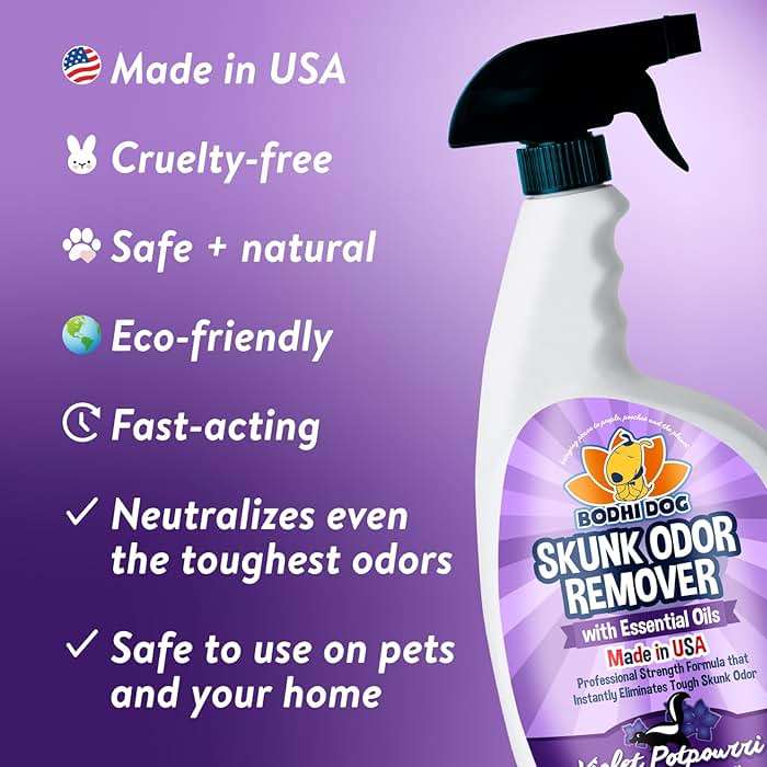 Bodhi Dog Pet Deskunk Spray Odor Eliminator- Skunk Smell Remover with Essential Oils for Dogs, Cats, Furniture, Carpet & Clothing - Safe, Non-Toxic Formula for Lasting Freshness (32 Fl Oz) - Image 2