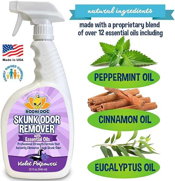 Bodhi Dog Pet Deskunk Spray Odor Eliminator- Skunk Smell Remover with Essential Oils for Dogs, Cats, Furniture, Carpet & Clothing - Safe, Non-Toxic Formula for Lasting Freshness (32 Fl Oz) - Image 3