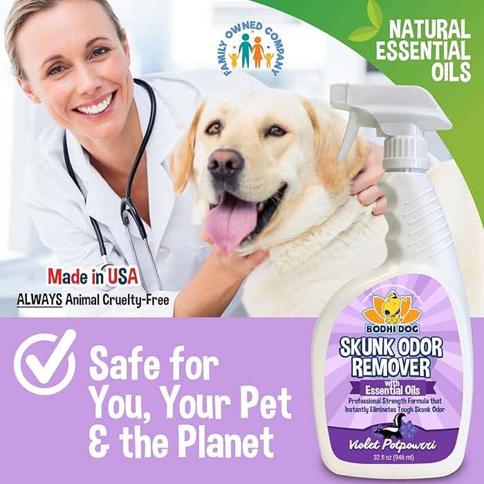 Bodhi Dog Pet Deskunk Spray Odor Eliminator- Skunk Smell Remover with Essential Oils for Dogs, Cats, Furniture, Carpet & Clothing - Safe, Non-Toxic Formula for Lasting Freshness (32 Fl Oz) - Image 5